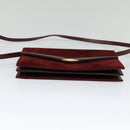 Salvatore Ferragamo Shoulder Bag Suede Bordeaux Gold Auth BA1768-5