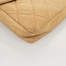 CHANEL Matelasse Chain Waist bag Lamb Skin Beige Gold CC Auth BA1769-10