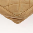 CHANEL Matelasse Chain Waist bag Lamb Skin Beige Gold CC Auth BA1769-13