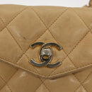 CHANEL Matelasse Chain Waist bag Lamb Skin Beige Gold CC Auth BA1769-14