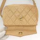 CHANEL Matelasse Chain Waist bag Lamb Skin Beige Gold CC Auth BA1769-15
