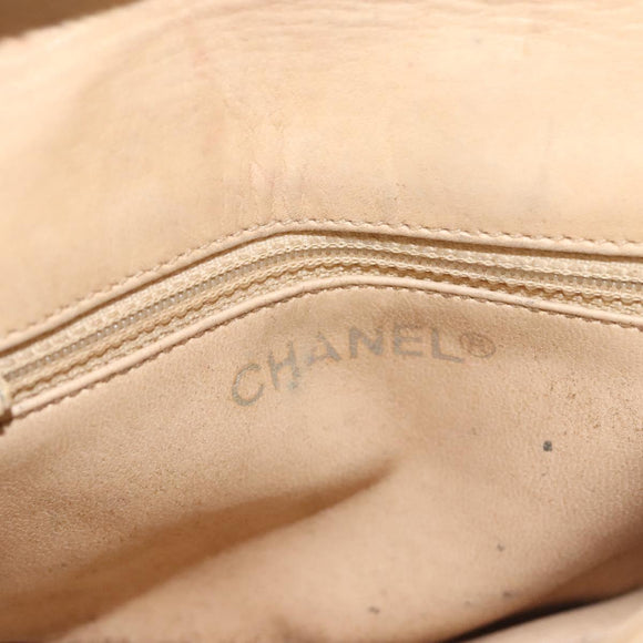CHANEL Matelasse Chain Waist bag Lamb Skin Beige Gold CC Auth BA1769
