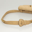 CHANEL Matelasse Chain Waist bag Lamb Skin Beige Gold CC Auth BA1769-7