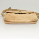 CHANEL Matelasse Chain Waist bag Lamb Skin Beige Gold CC Auth BA1769-9
