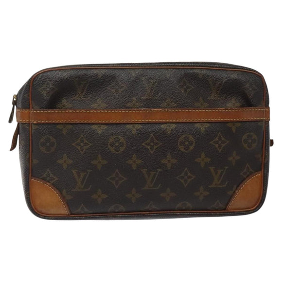 LOUIS VUITTON Monogram Compiegne 28 Clutch Bag M51845 LV Auth BA1787