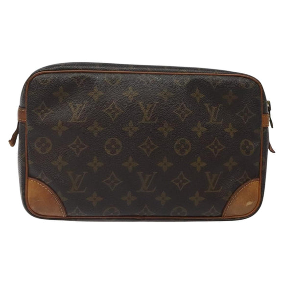 LOUIS VUITTON Monogram Compiegne 28 Clutch Bag M51845 LV Auth BA1787