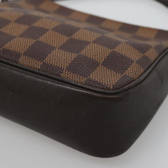 LOUIS VUITTON Damier Ebene Trousse Makeup Pouch N51982 LV Auth BA1789