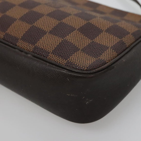 LOUIS VUITTON Damier Ebene Trousse Makeup Pouch N51982 LV Auth BA1789