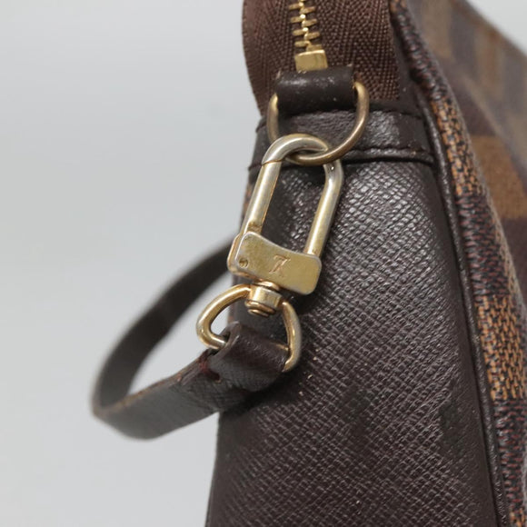 LOUIS VUITTON Damier Ebene Trousse Makeup Pouch N51982 LV Auth BA1789