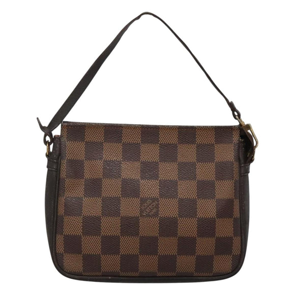 LOUIS VUITTON Damier Ebene Trousse Makeup Pouch N51982 LV Auth BA1789