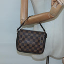 LOUIS VUITTON Damier Ebene Trousse Makeup Pouch N51982 LV Auth BA1789-21