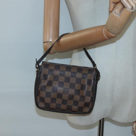 LOUIS VUITTON Damier Ebene Trousse Makeup Pouch N51982 LV Auth BA1789