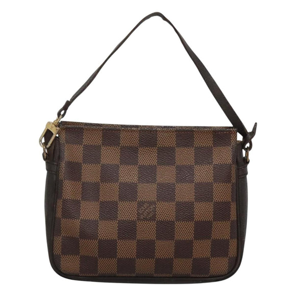 LOUIS VUITTON Damier Ebene Trousse Makeup Pouch N51982 LV Auth BA1789