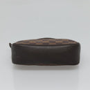 LOUIS VUITTON Damier Ebene Trousse Makeup Pouch N51982 LV Auth BA1789-5