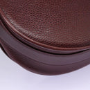 CARTIER Must Line Shoulder Bag Leather Bordeaux Gold Auth BA1792-12