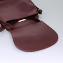 CARTIER Must Line Shoulder Bag Leather Bordeaux Gold Auth BA1792-15
