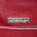 CARTIER Must Line Shoulder Bag Leather Bordeaux Gold Auth BA1792-18