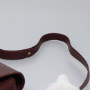 CARTIER Must Line Shoulder Bag Leather Bordeaux Gold Auth BA1792-8