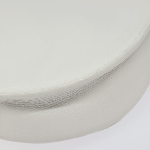 Christian Dior Shoulder Bag Leather White Gold Auth BA1797