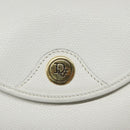 Christian Dior Shoulder Bag Leather White Gold Auth BA1797-14
