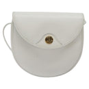Christian Dior Shoulder Bag Leather White Gold Auth BA1797-2