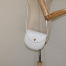 Christian Dior Shoulder Bag Leather White Gold Auth BA1797-20