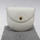 Christian Dior Shoulder Bag Leather White Gold Auth BA1797-12