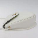 Christian Dior Shoulder Bag Leather White Gold Auth BA1797-4
