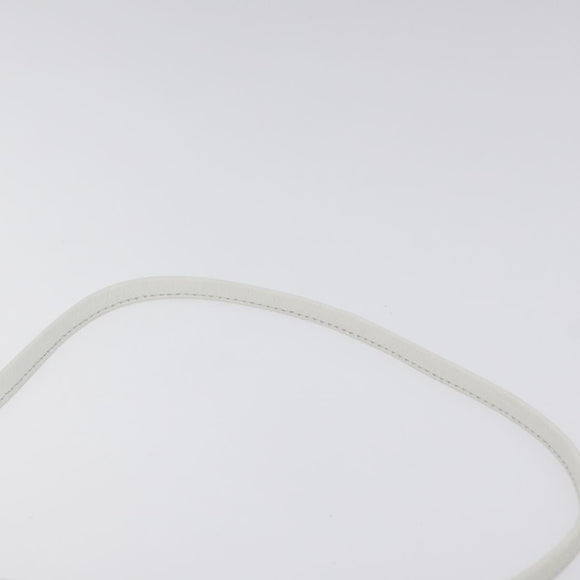 Christian Dior Shoulder Bag Leather White Gold Auth BA1797