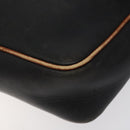 CELINE Shoulder Bag Leather Black Gold Auth BA1801-8