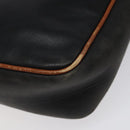 CELINE Shoulder Bag Leather Black Gold Auth BA1801-16