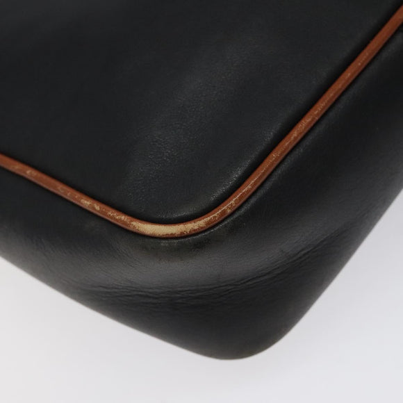 CELINE Shoulder Bag Leather Black Gold Auth BA1801