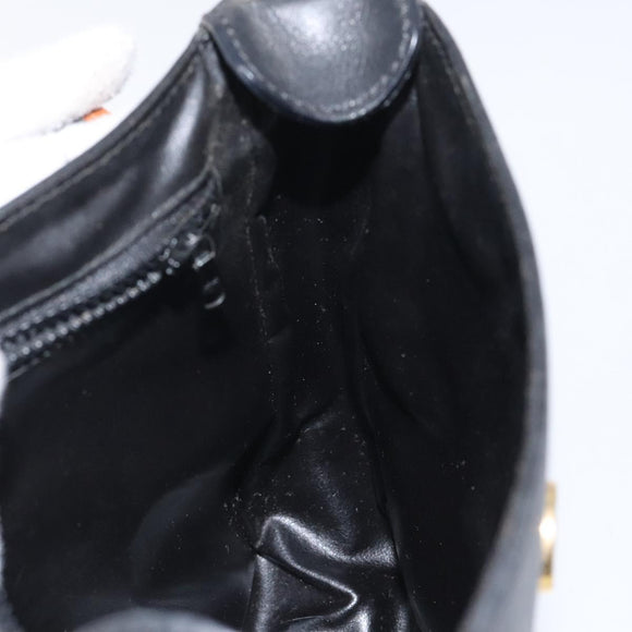 CELINE Shoulder Bag Leather Black Gold Auth BA1801