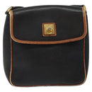 CELINE Shoulder Bag Leather Black Gold Auth BA1801-13