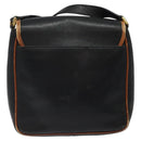 CELINE Shoulder Bag Leather Black Gold Auth BA1801-2