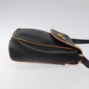 CELINE Shoulder Bag Leather Black Gold Auth BA1801-3