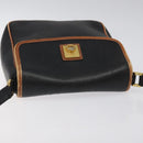 CELINE Shoulder Bag Leather Black Gold Auth BA1801-6