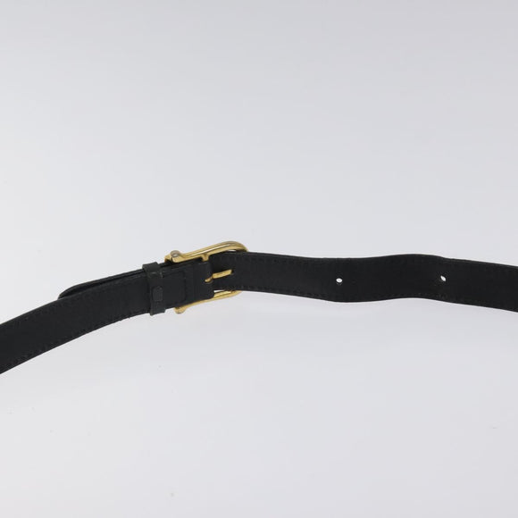 CELINE Shoulder Bag Leather Black Gold Auth BA1801