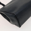 Salvatore Ferragamo Tote Bag Leather Embossed Navy Gold Auth BA1802-13