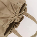 BVLGARI Tote Bag Leather Beige Gold Auth BA1803-6