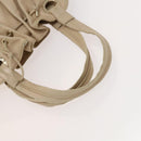 BVLGARI Tote Bag Leather Beige Gold Auth BA1803-7