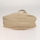 BVLGARI Tote Bag Leather Beige Gold Auth BA1803-5