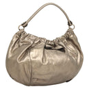 Salvatore Ferragamo Vala Shoulder Bag Leather Champagne Gold Auth BA1804-1