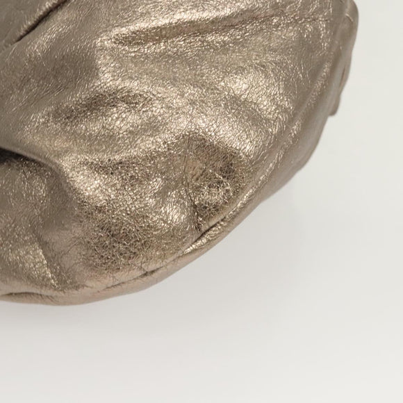 Salvatore Ferragamo Vala Shoulder Bag Leather Champagne Gold Auth BA1804