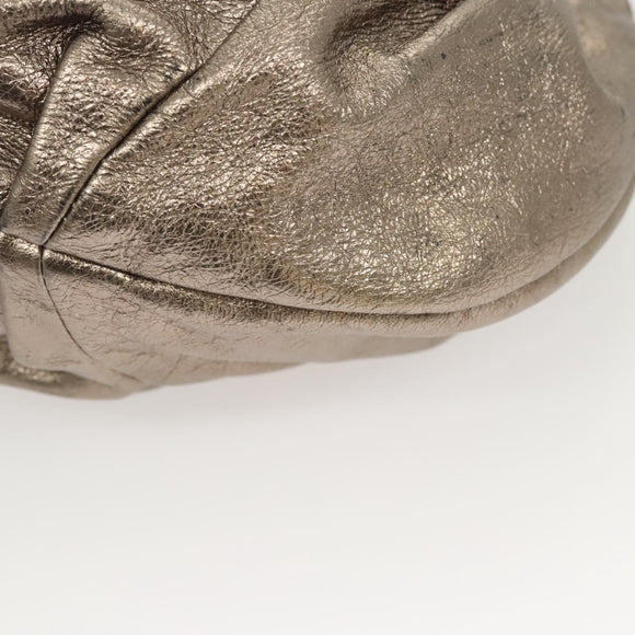 Salvatore Ferragamo Vala Shoulder Bag Leather Champagne Gold Auth BA1804