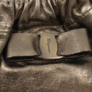 Salvatore Ferragamo Vala Shoulder Bag Leather Champagne Gold Auth BA1804-17