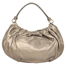 Salvatore Ferragamo Vala Shoulder Bag Leather Champagne Gold Auth BA1804-2