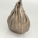 Salvatore Ferragamo Vala Shoulder Bag Leather Champagne Gold Auth BA1804-3