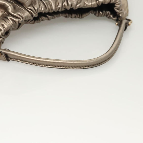 Salvatore Ferragamo Vala Shoulder Bag Leather Champagne Gold Auth BA1804