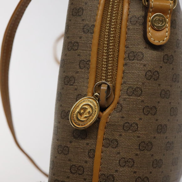 GUCCI Micro GG Supreme Shoulder Bag PVC Beige Gold 007 115 0093 Auth BA1805